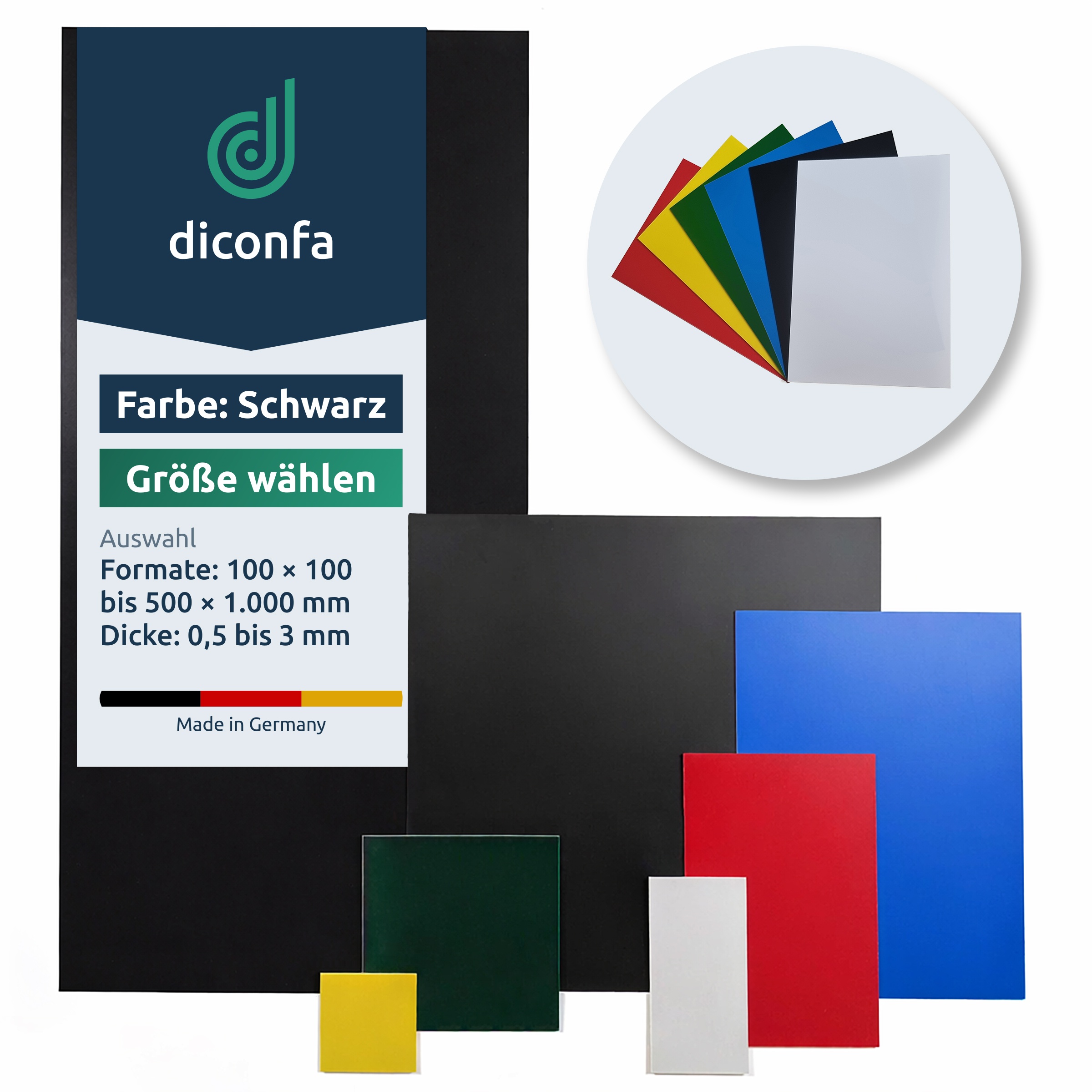 Kunststoffplatte Polystyrol Schwarz