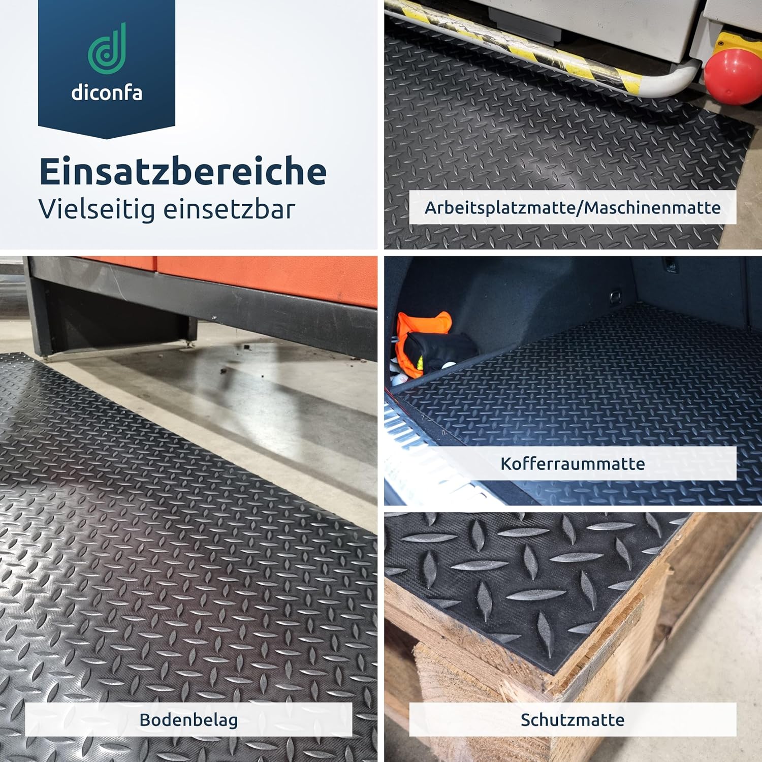 Gummimatte Diamant Tränenblech 3 mm dick