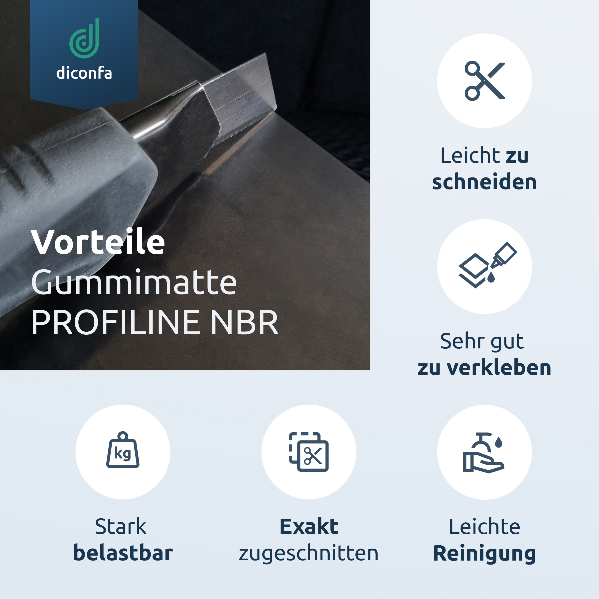 Gummimatte DIN A4 oder A5 in NBR/SBR