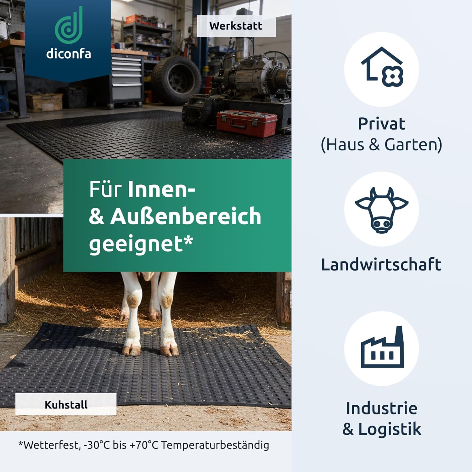 Klotzmatte 8 mm stark mit Gewebeeinlage