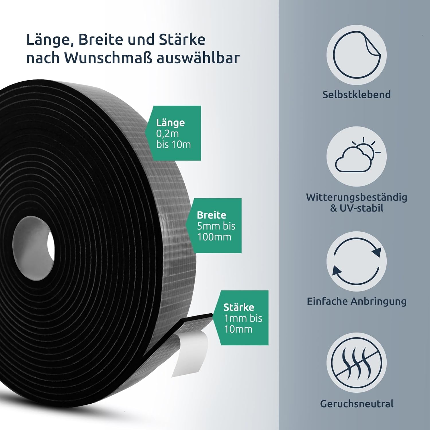 EPDM Zellkautschuk Dichtungsband selbstklebend