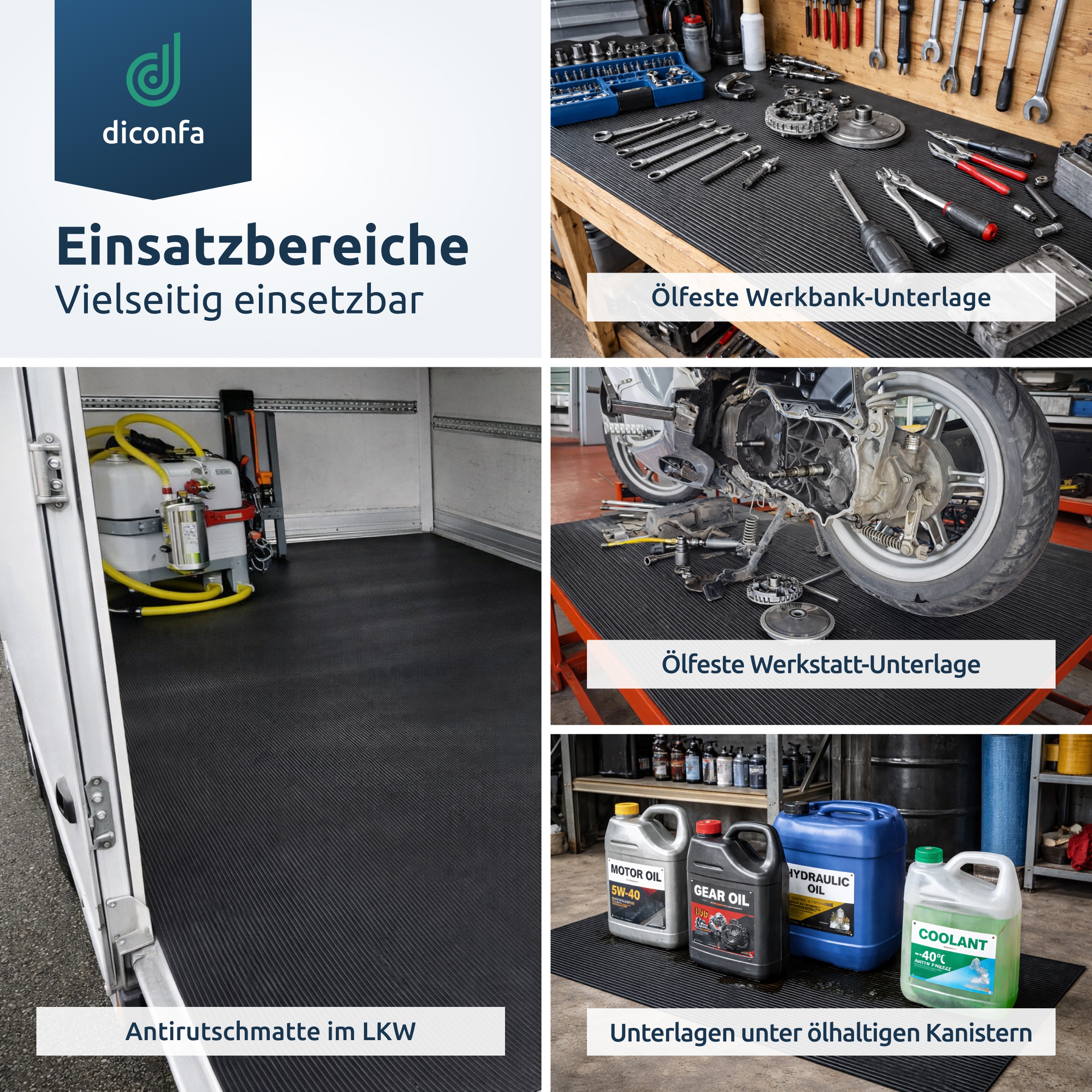 ÖLBESTÄNDIGE Feinriefenmatte 3 mm stark nach Maß