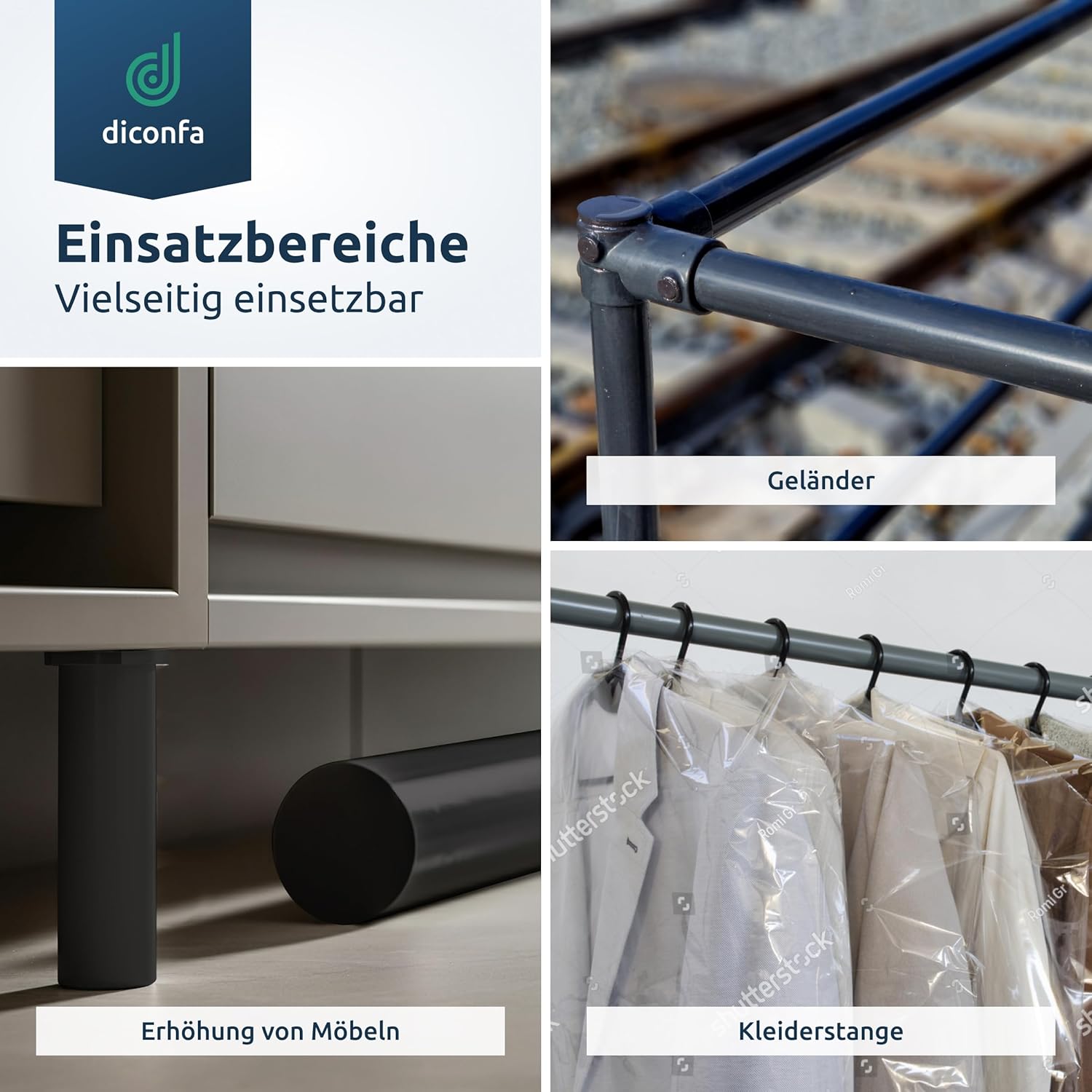 Hart-PVC Rundstab dunkelgrau nach Maß