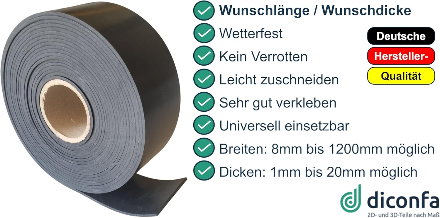 NBR Gummistreifen ÖL-BESTÄNDIG nach Maß