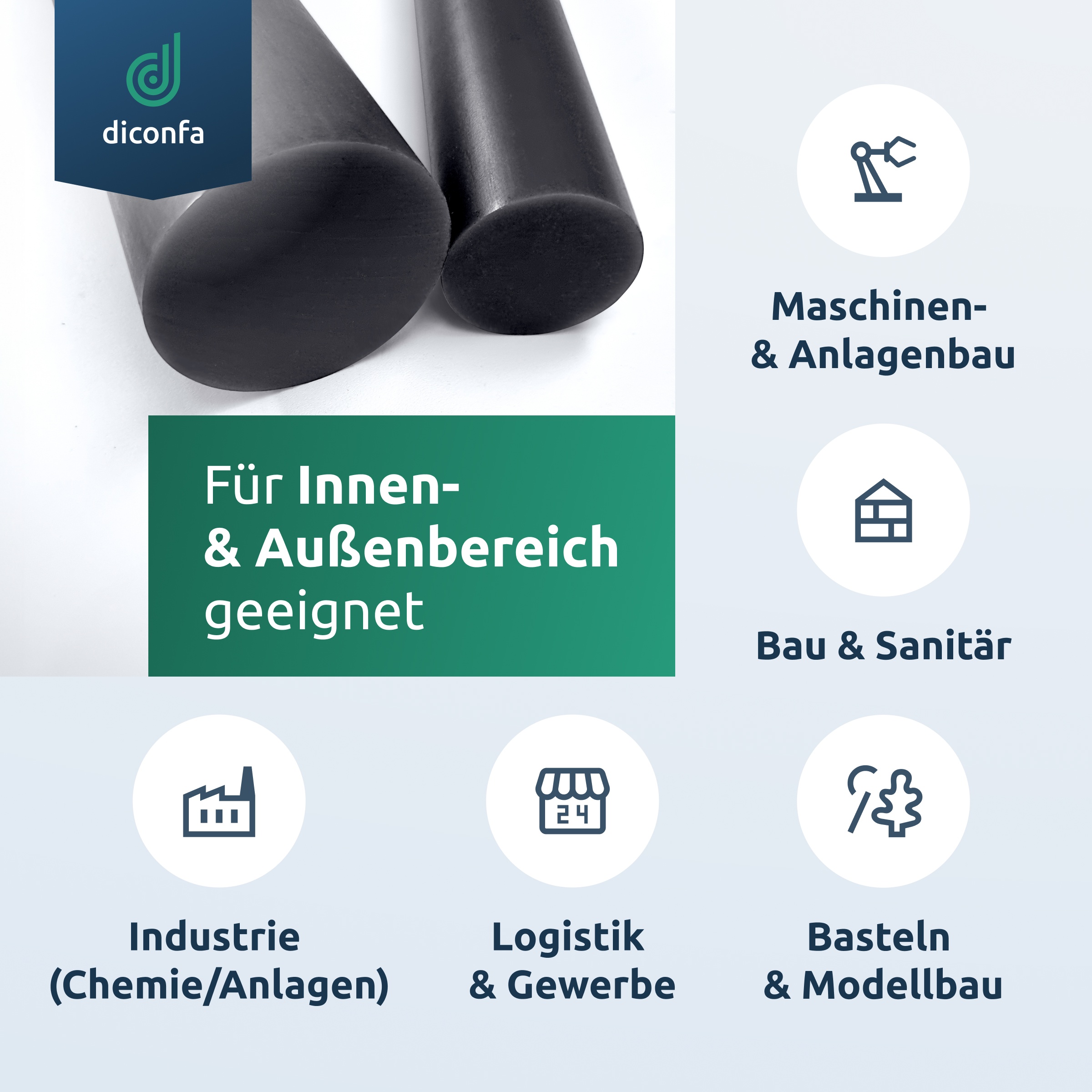 PVC Rundstab schwarz nach Maß