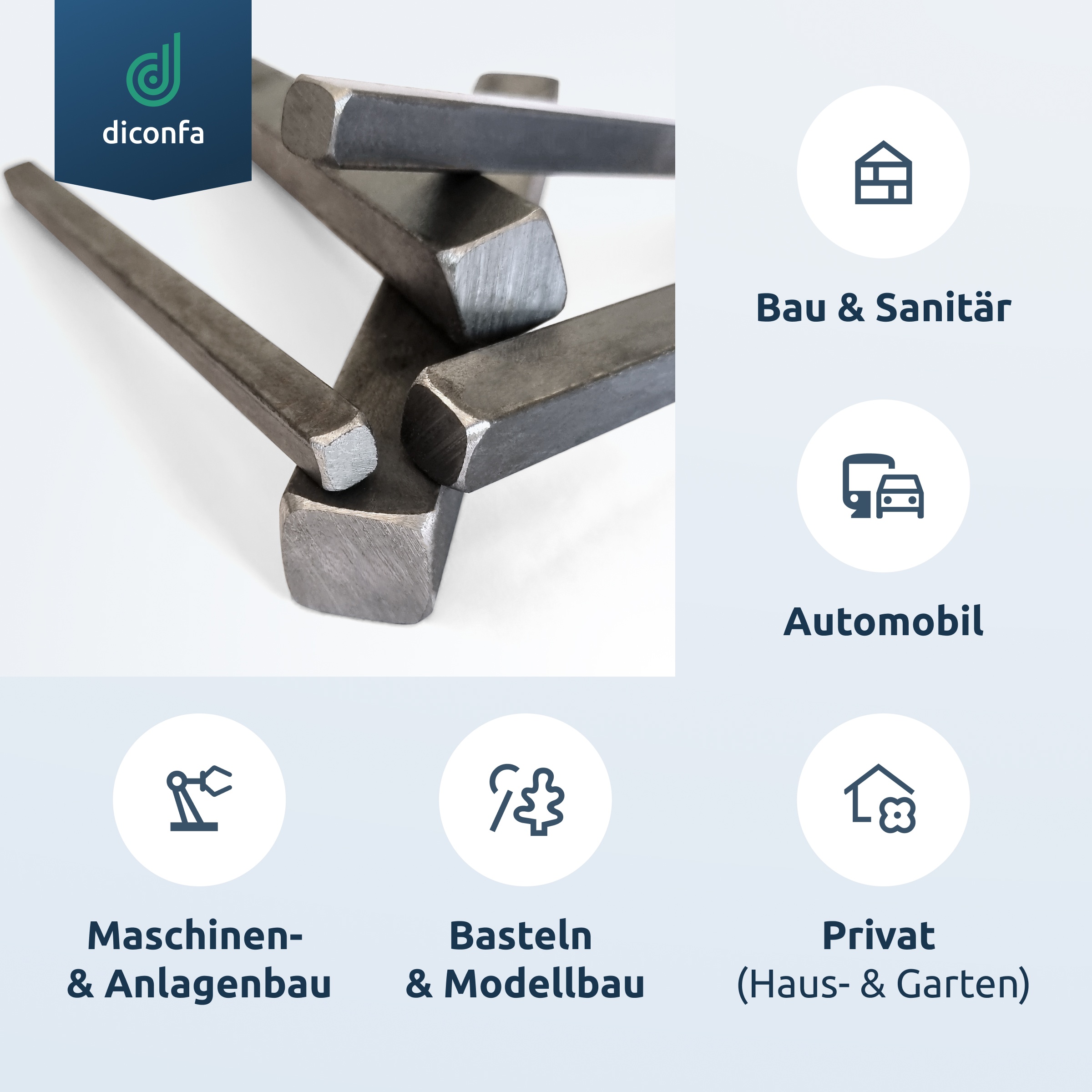 Vierkant Stahl S235JR ST37 nach Maß