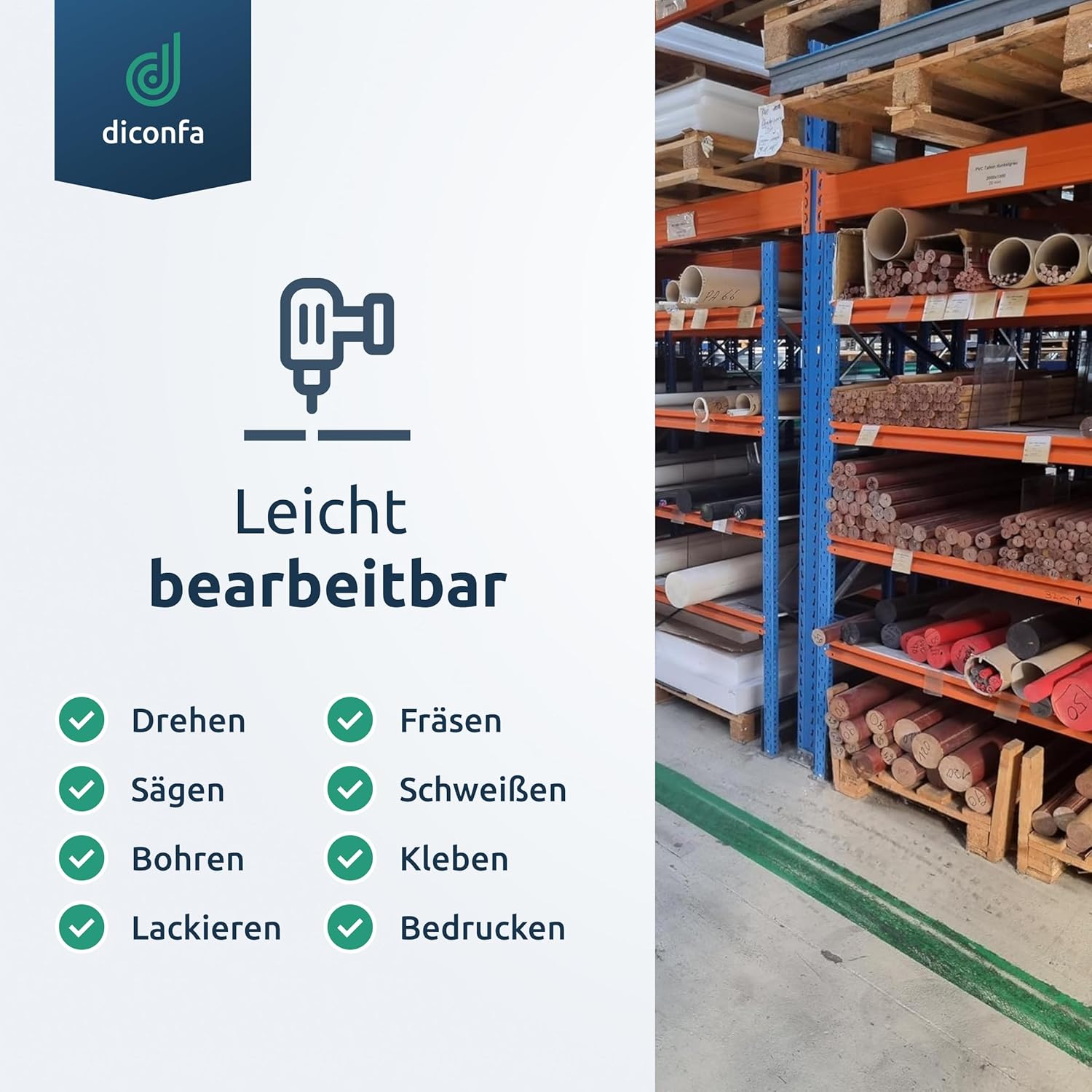 Hart-PVC Rundstab dunkelgrau nach Maß