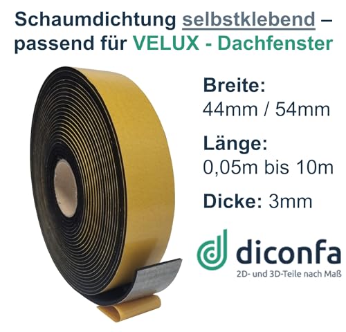 Dachfenster Dichtung schwarz nach Maß - kompatibel mit VELUX