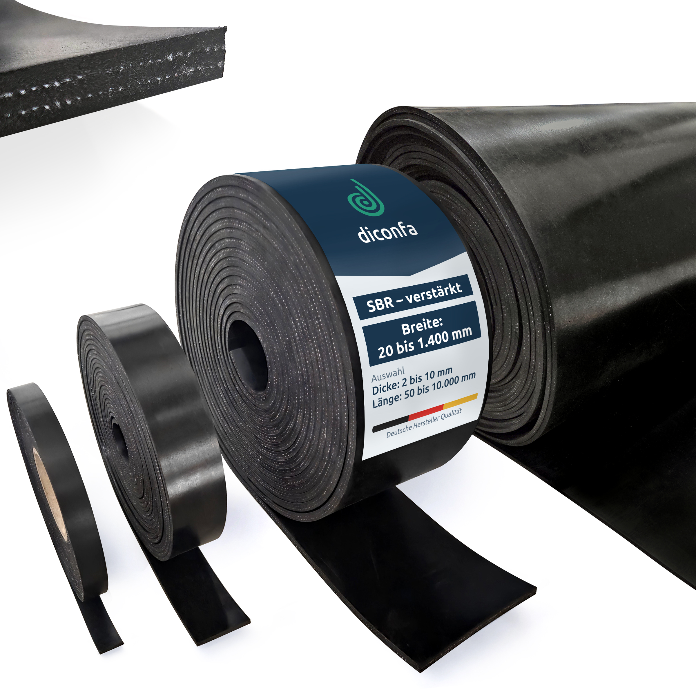 Gummimatte SBR mit Gewebeeinlage nach Maß