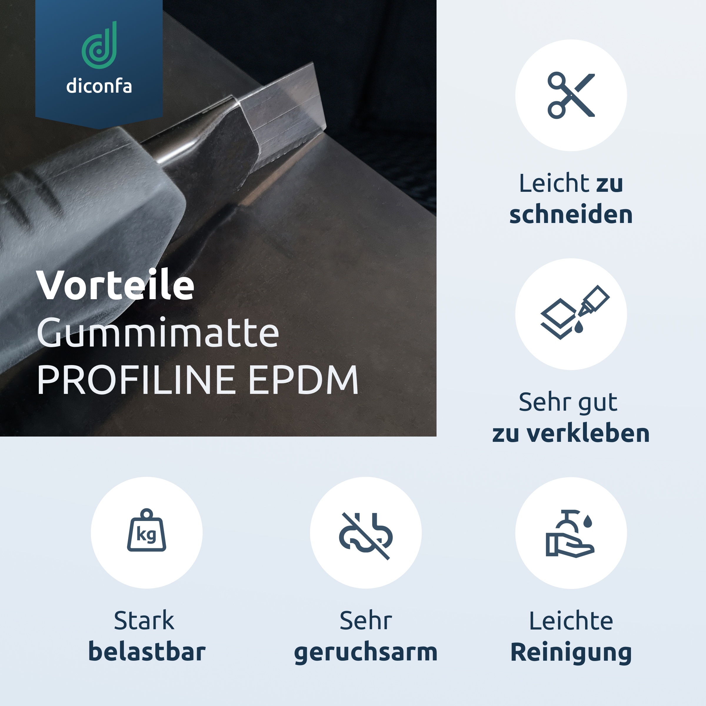 Gummimatte DIN A4 oder A5 in EPDM