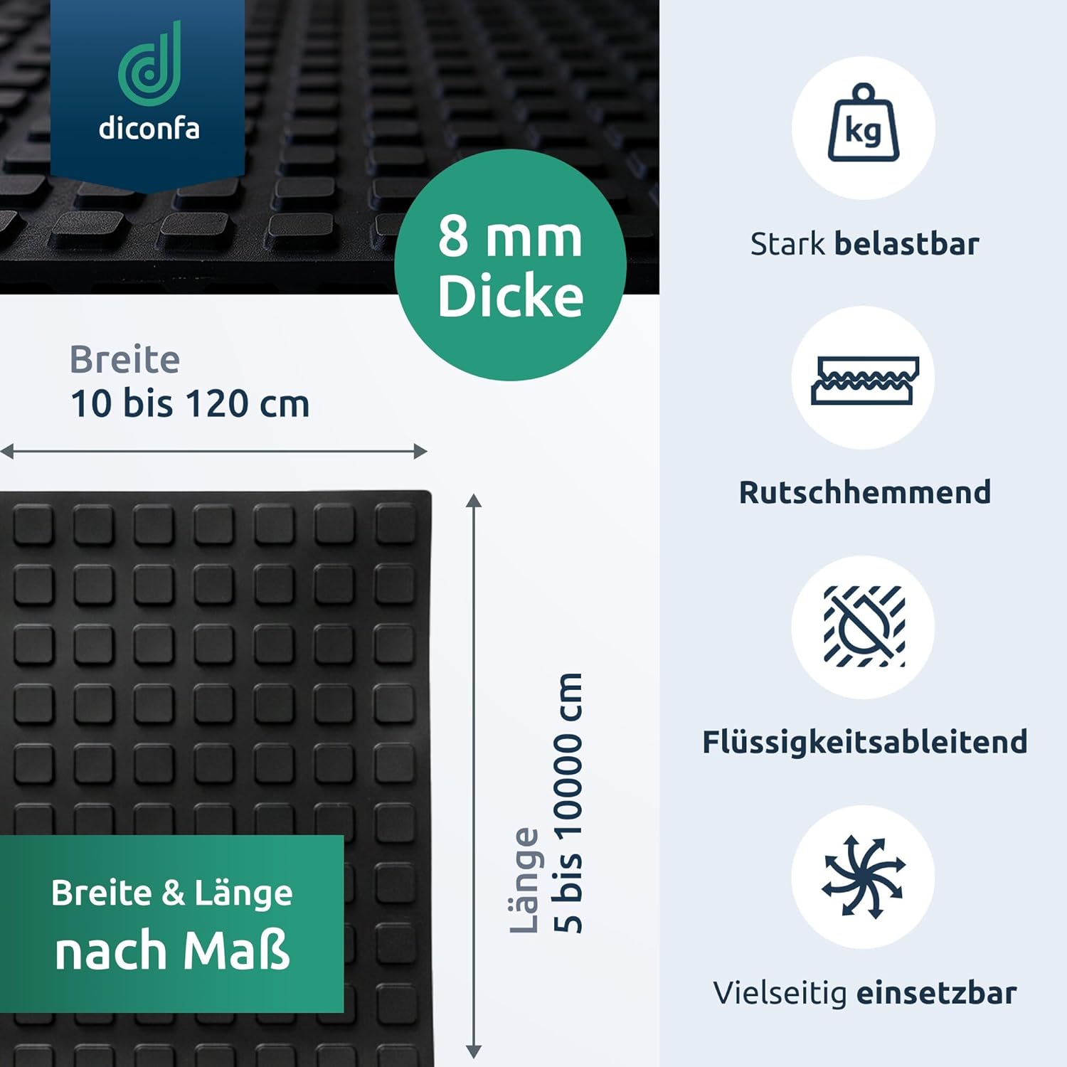 Klotzmatte 8 mm stark mit Gewebeeinlage