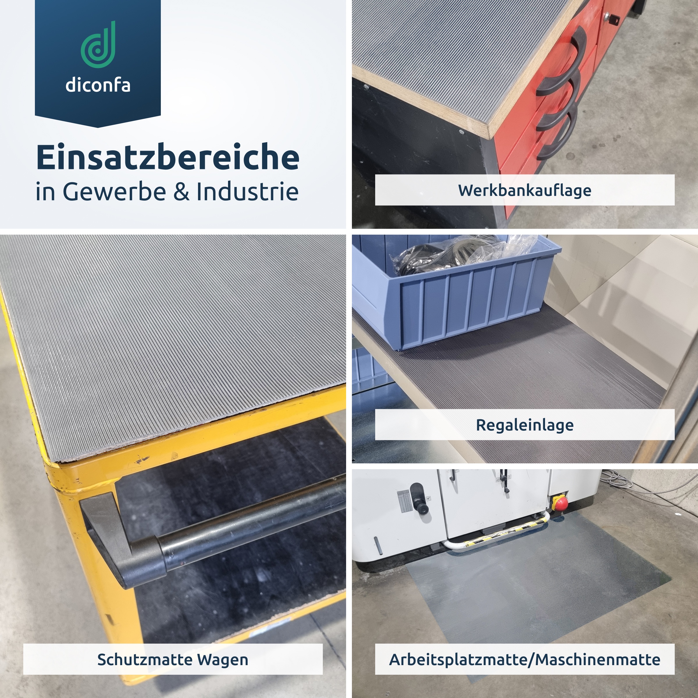 Feinriefenmatte Gummimatte 3mm stark grau nach Maß