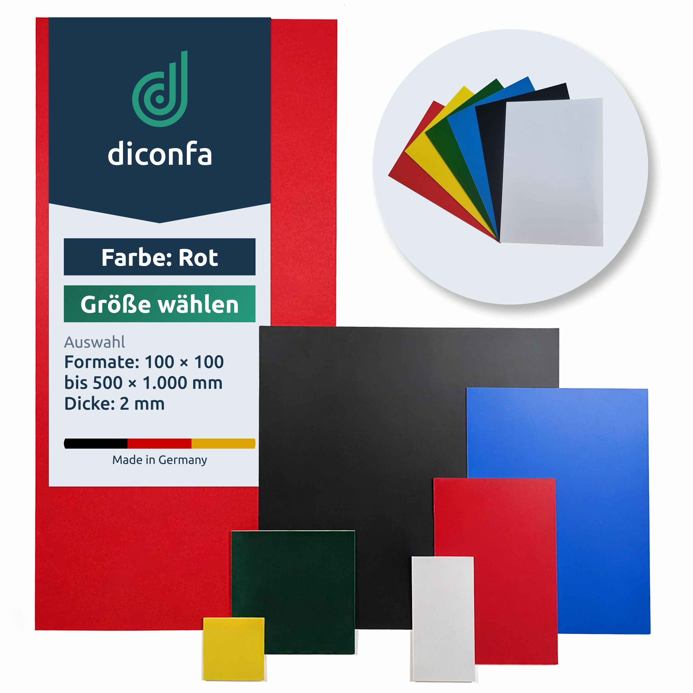 Kunststoffplatte Polystyrol Rot