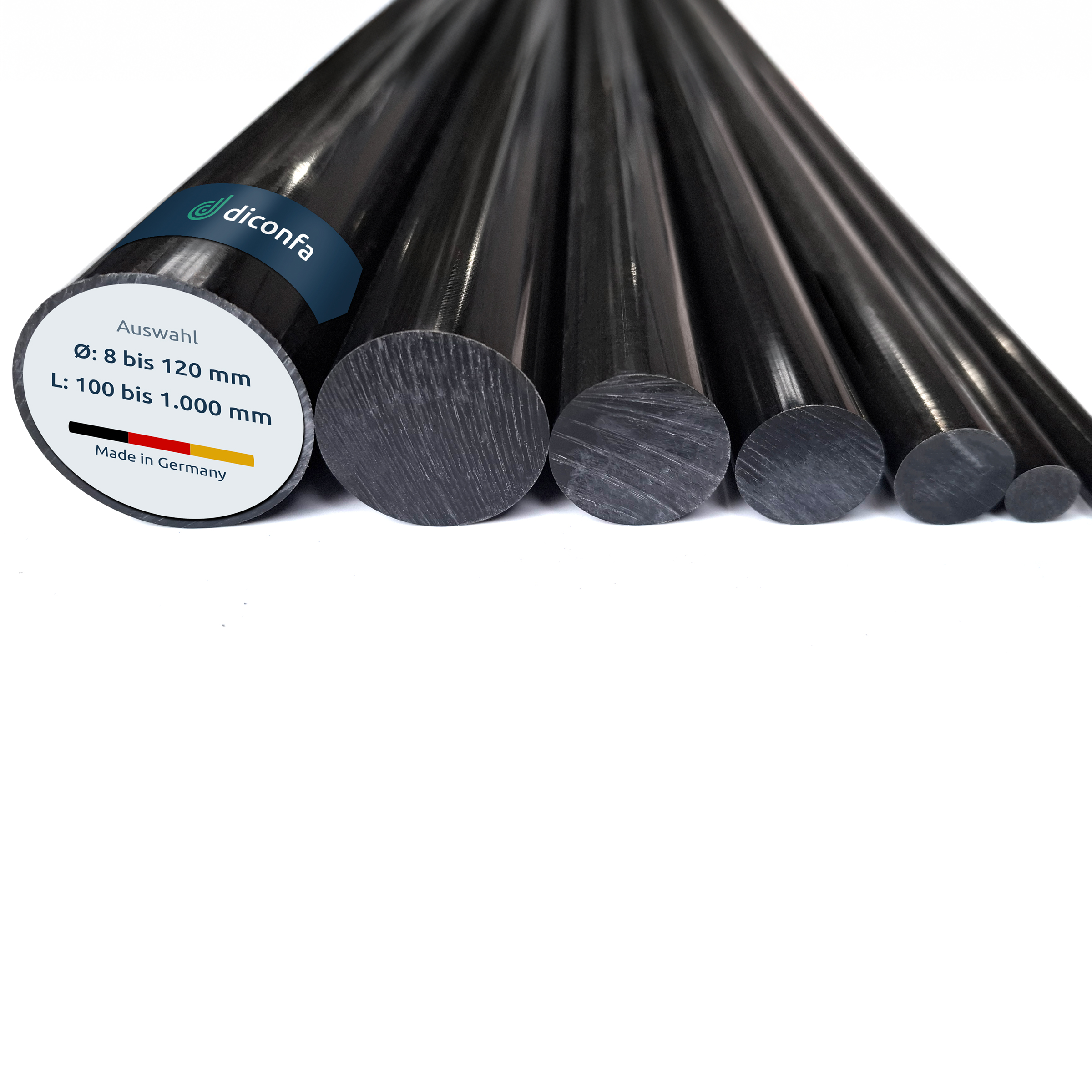 POM Rundstab schwarz nach Maß