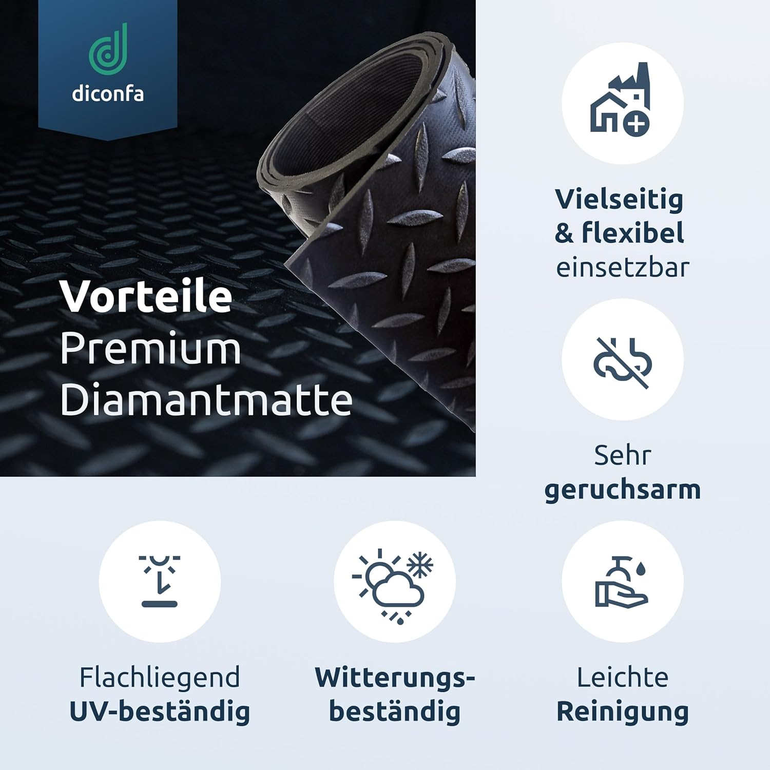 Gummimatte Diamant Tränenblech 3 mm dick