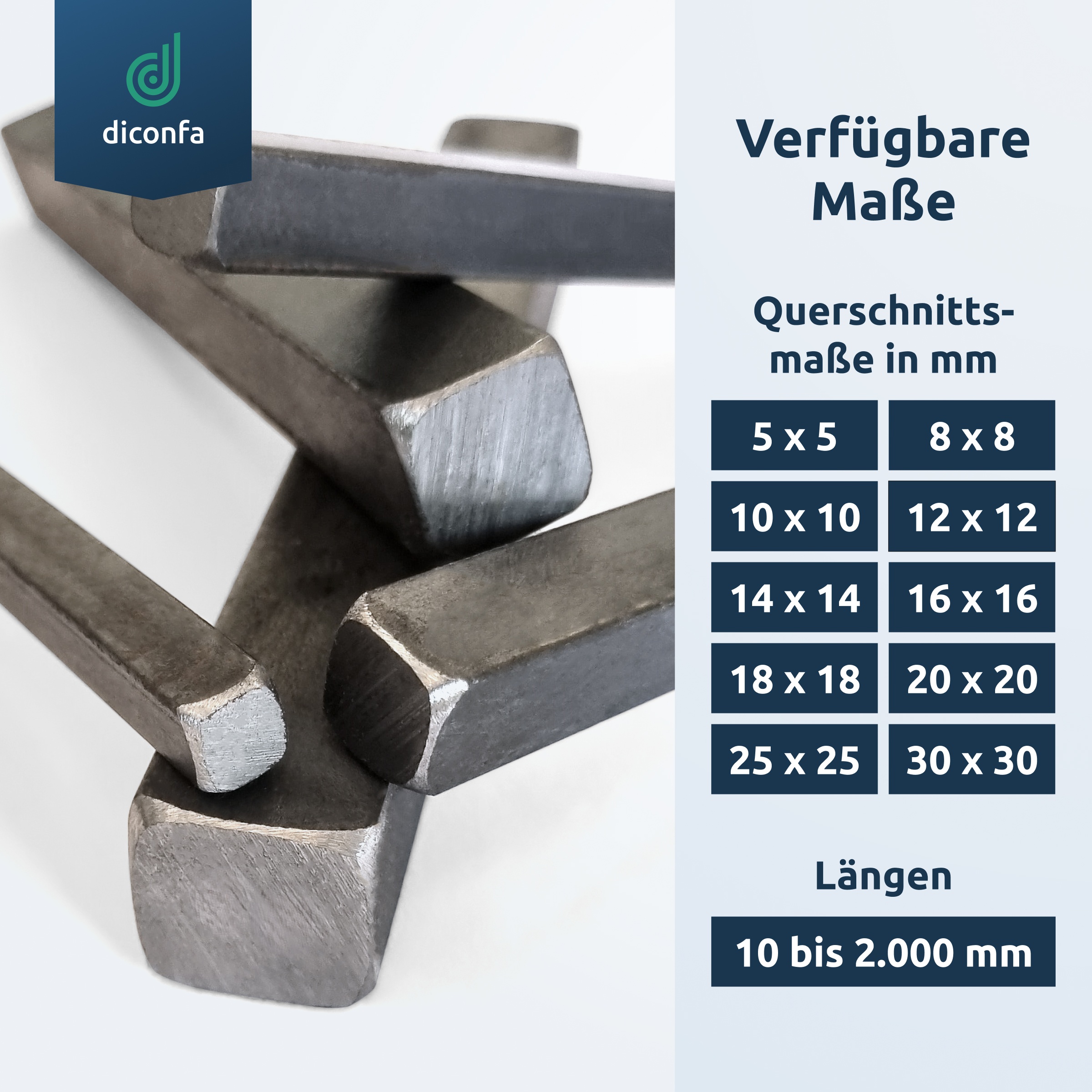 Vierkant Stahl S235JR ST37 nach Maß