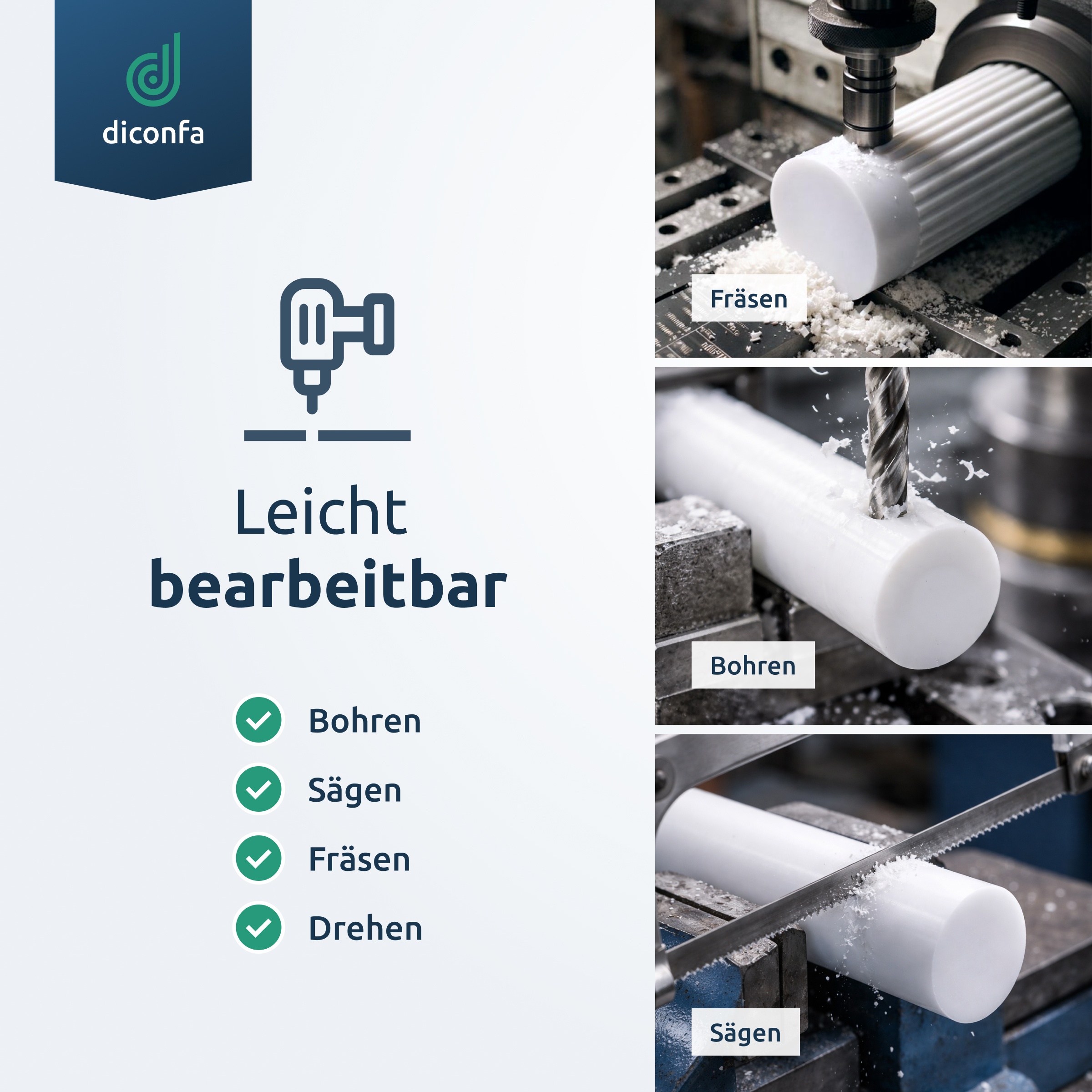 PTFE Teflon Rundstab nach Maß