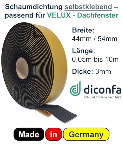 PROFILINE Dachfenster Dichtung selbstklebend, 3 mm dick - kompatibel mit VELUX