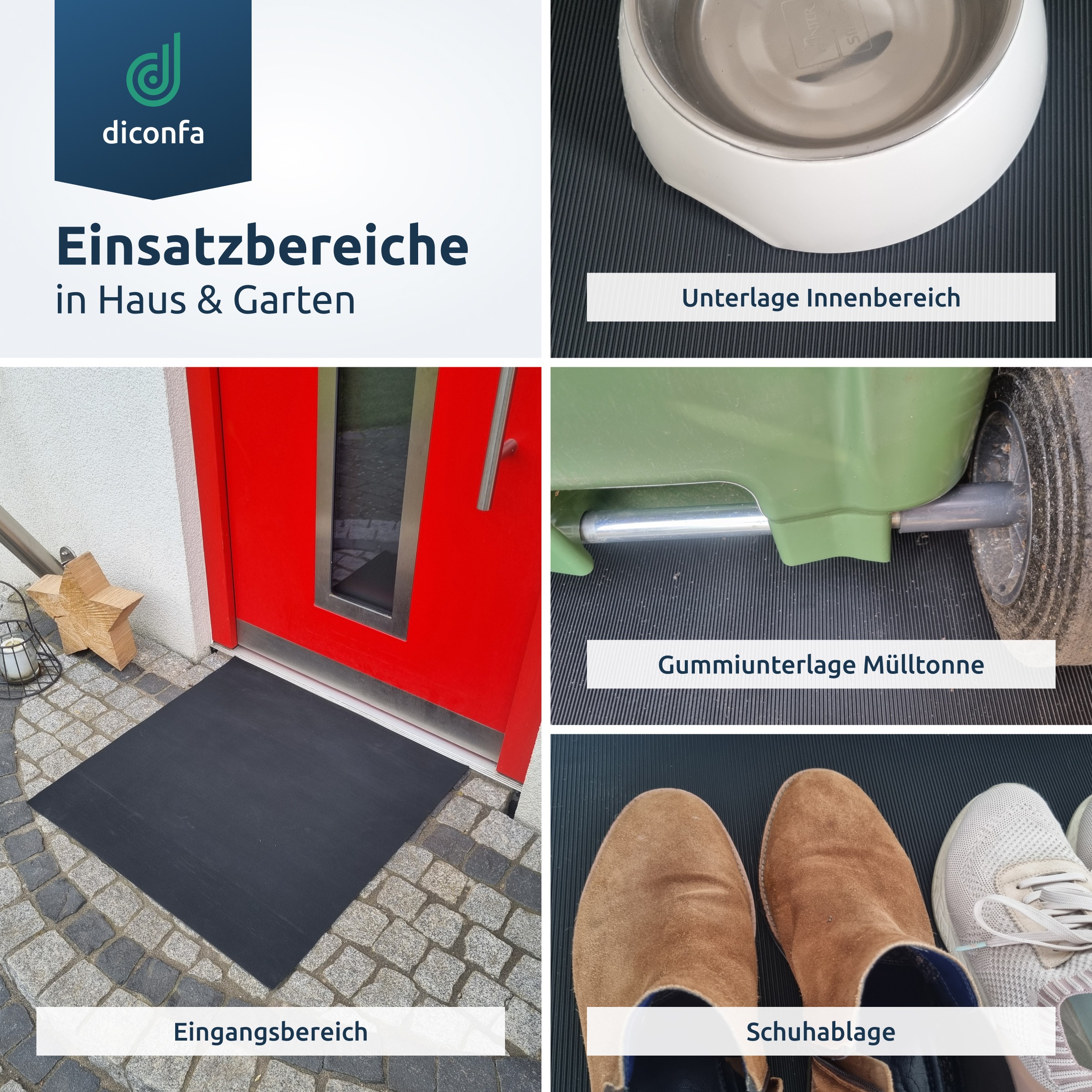 Feinriefenmatte Gummimatte 3mm stark schwarz nach Maß