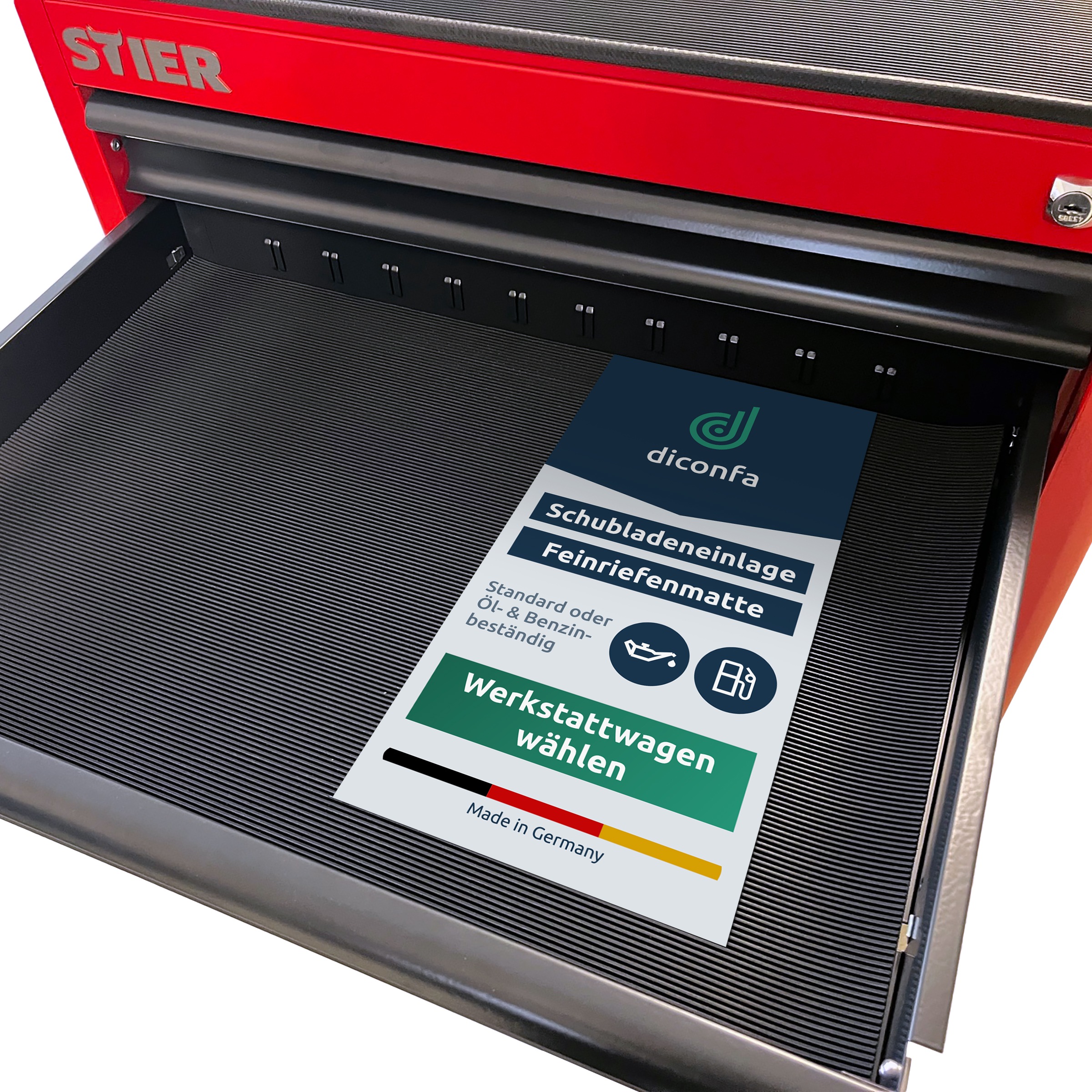 Schubladeneinlage Werkstattwagen verschiedene Größen - Ölbeständig oder Standard