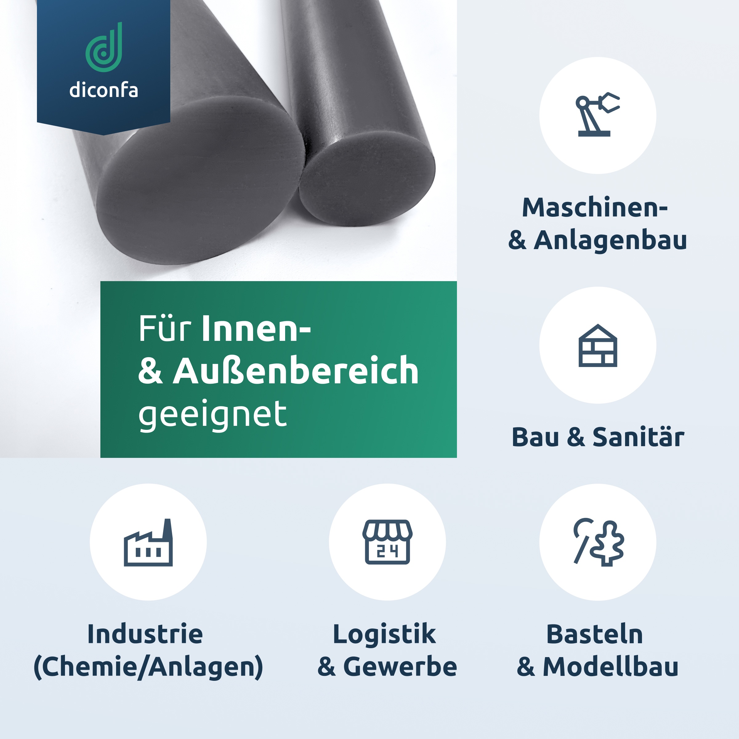 Hart-PVC Rundstab dunkelgrau nach Maß