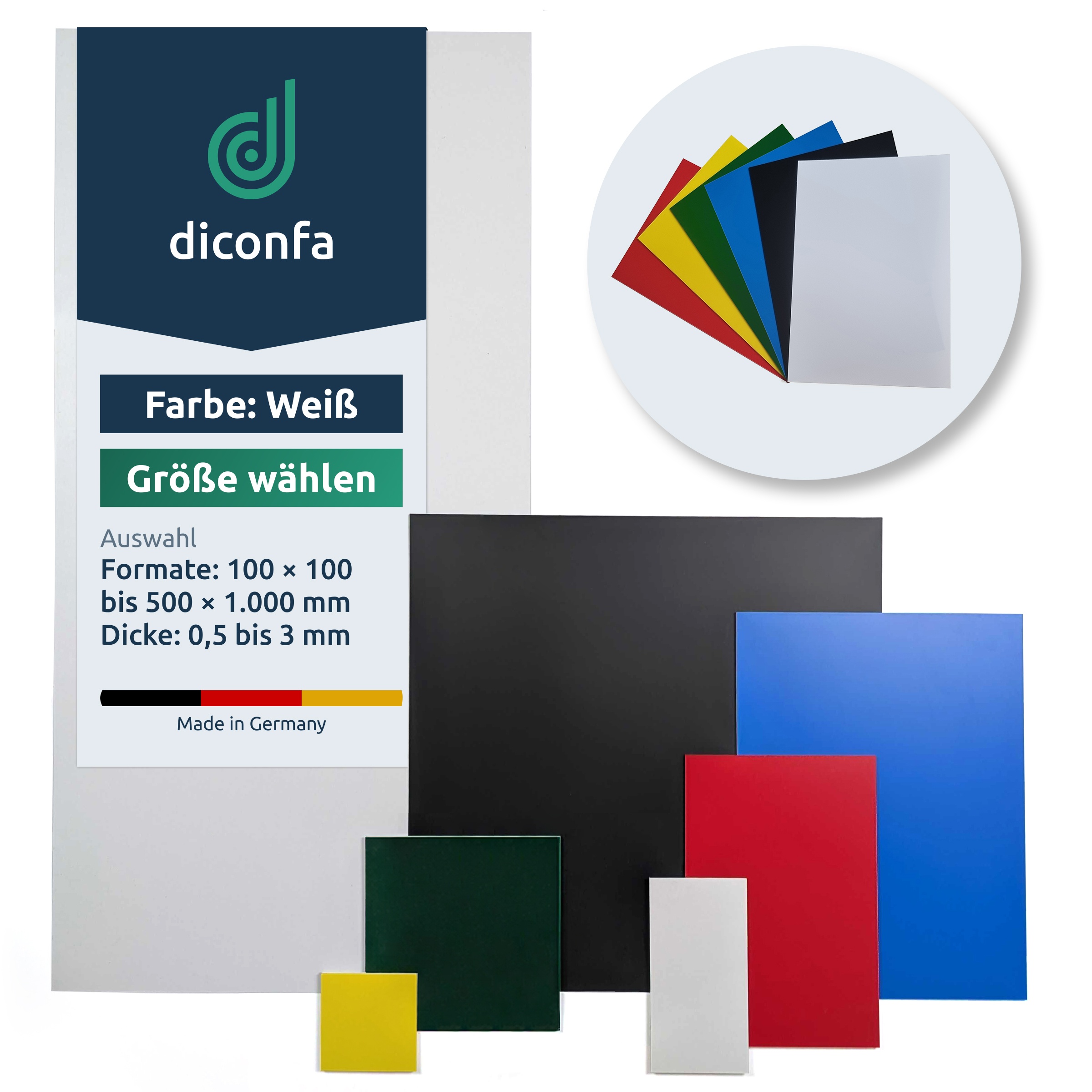 Kunststoffplatte Polystyrol Weiß