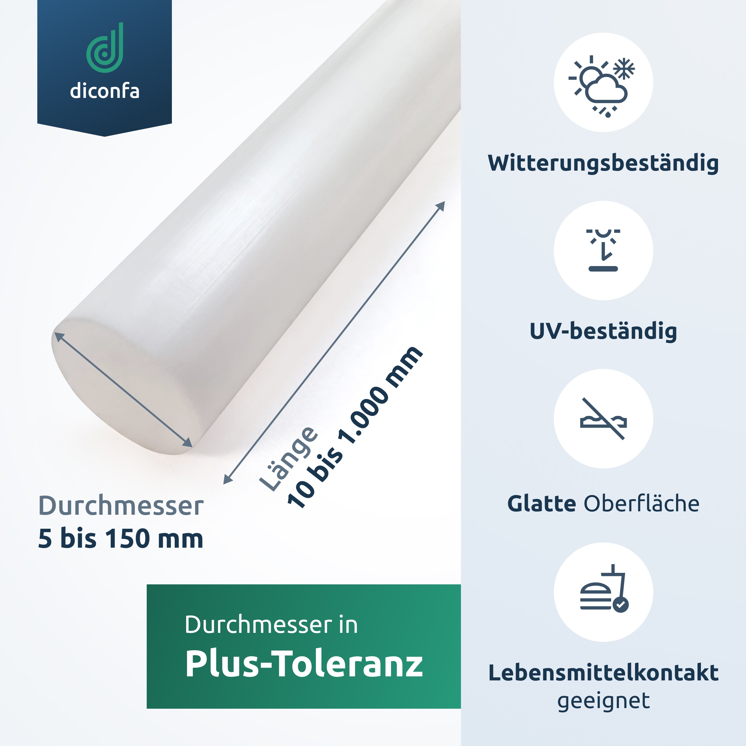 PTFE Teflon Rundstab nach Maß