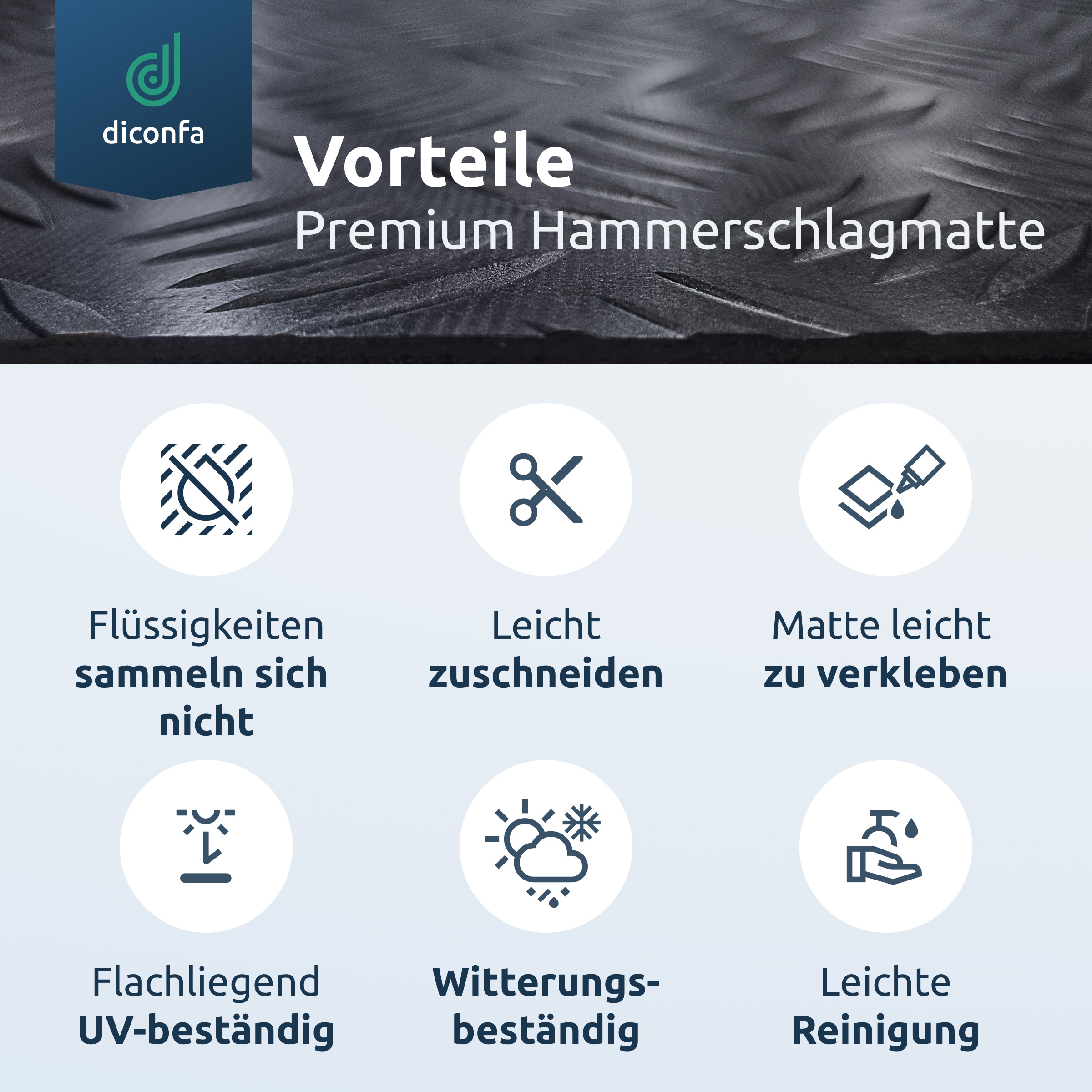 Hammerschlagmatte 3mm stark nach Maß