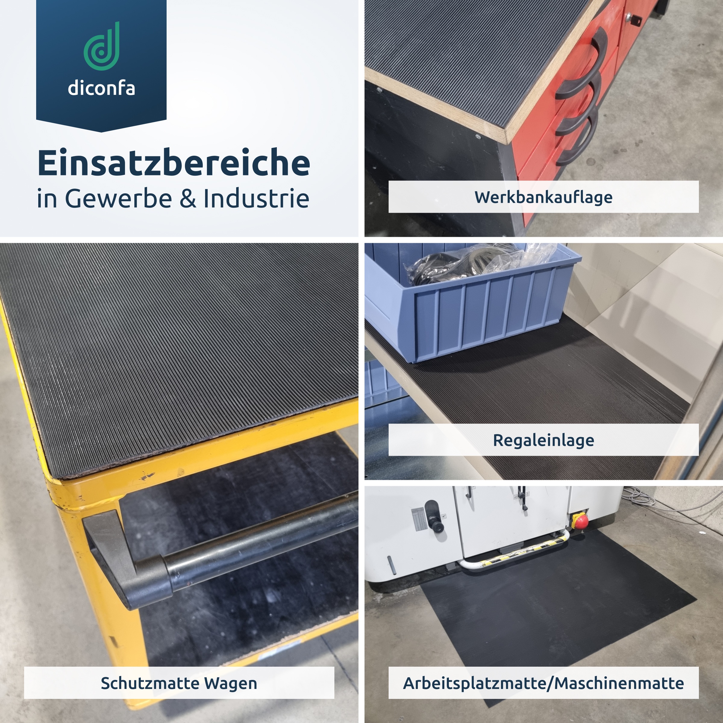 Feinriefenmatte Gummimatte 3mm stark schwarz nach Maß