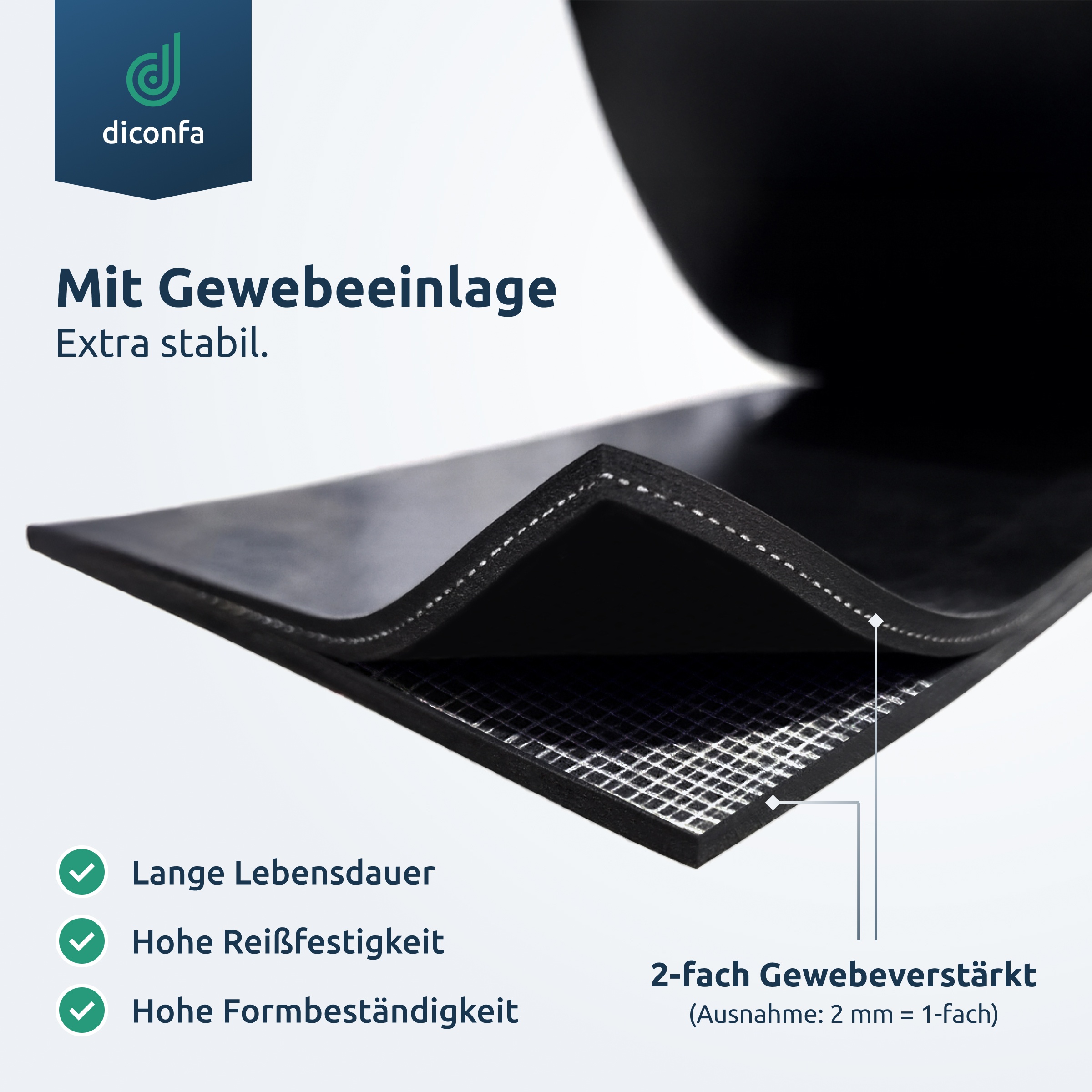 Gummimatte SBR mit Gewebeeinlage nach Maß