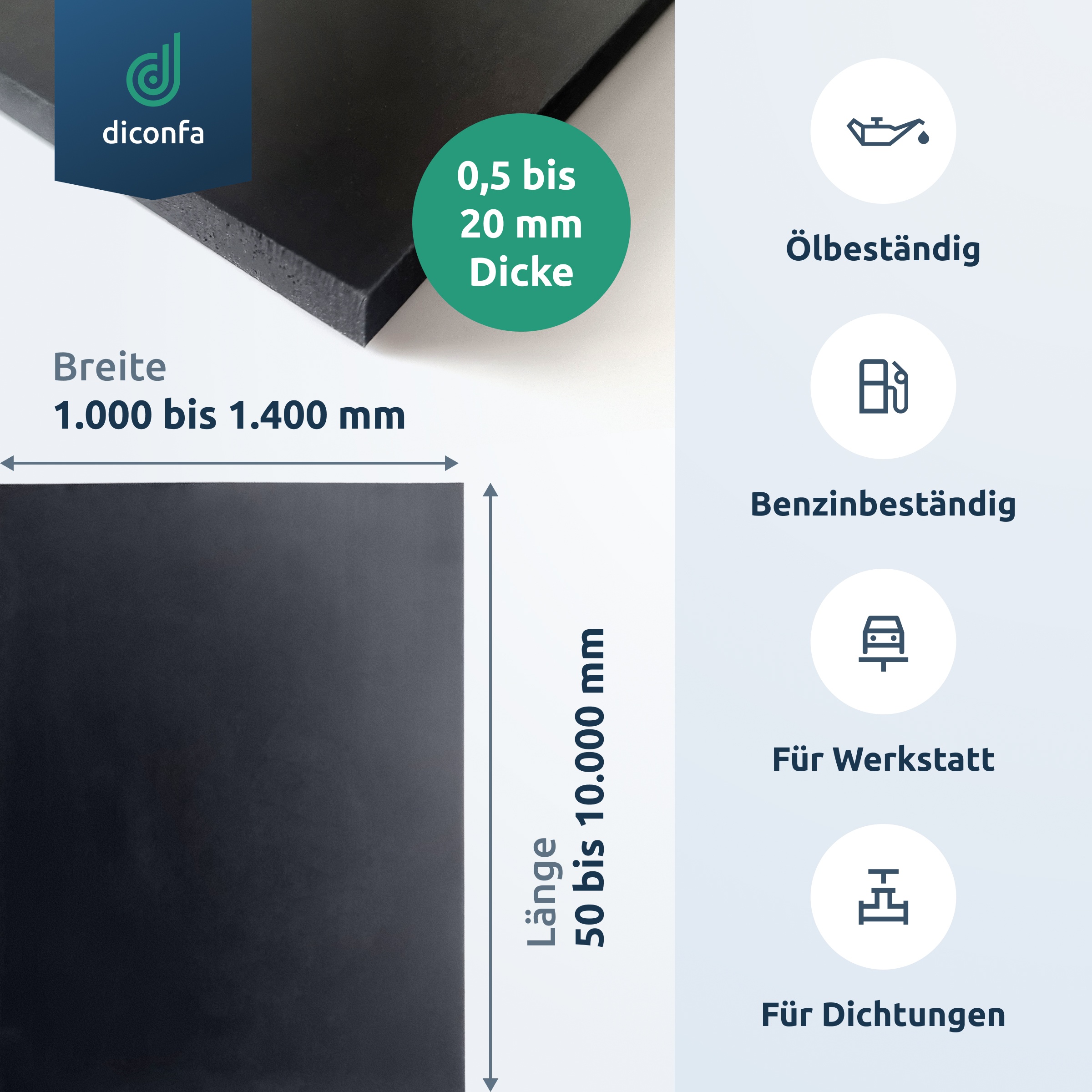 Gummimatte NBR/SBR ölbeständig - nach Maß