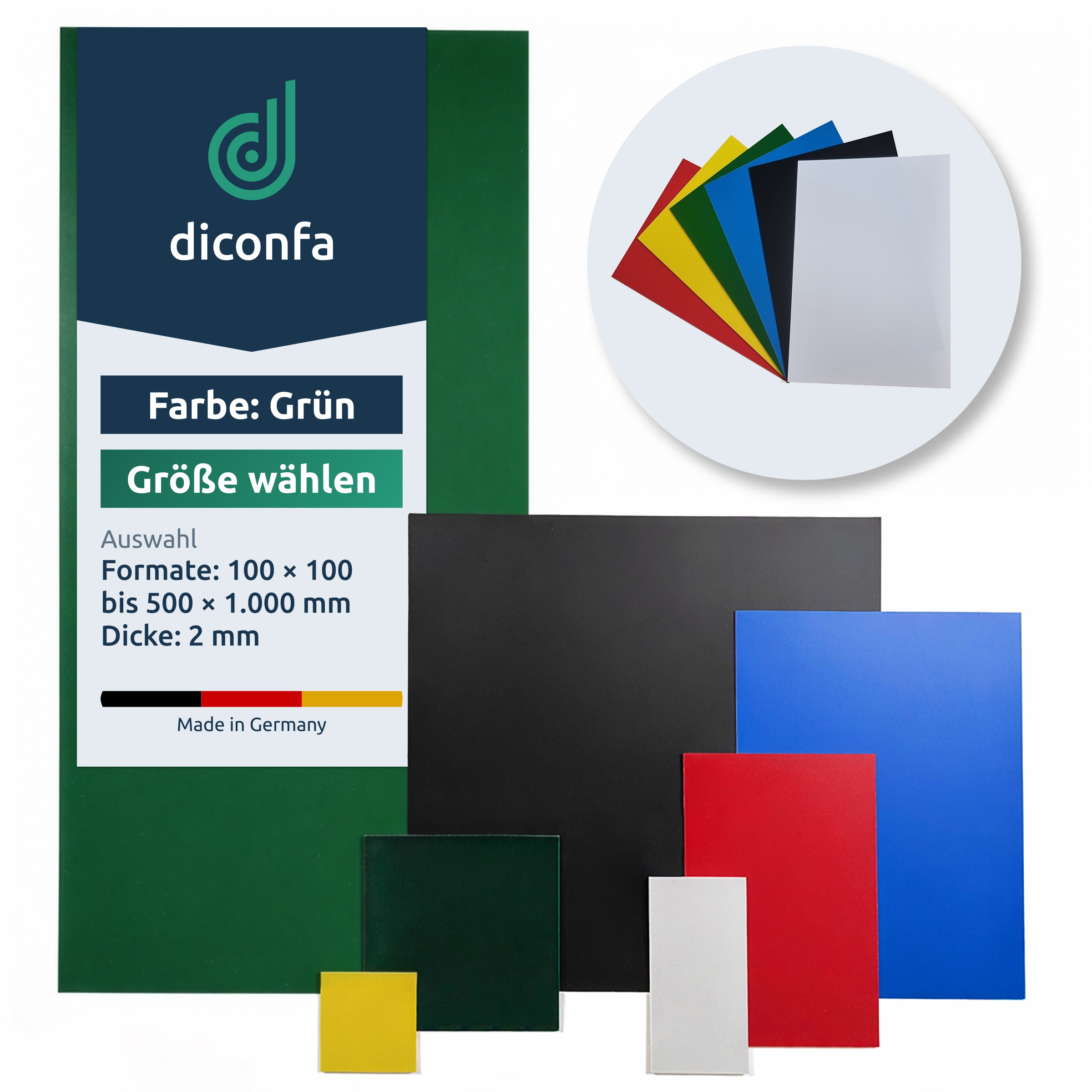 Kunststoffplatte Polystyrol Grün